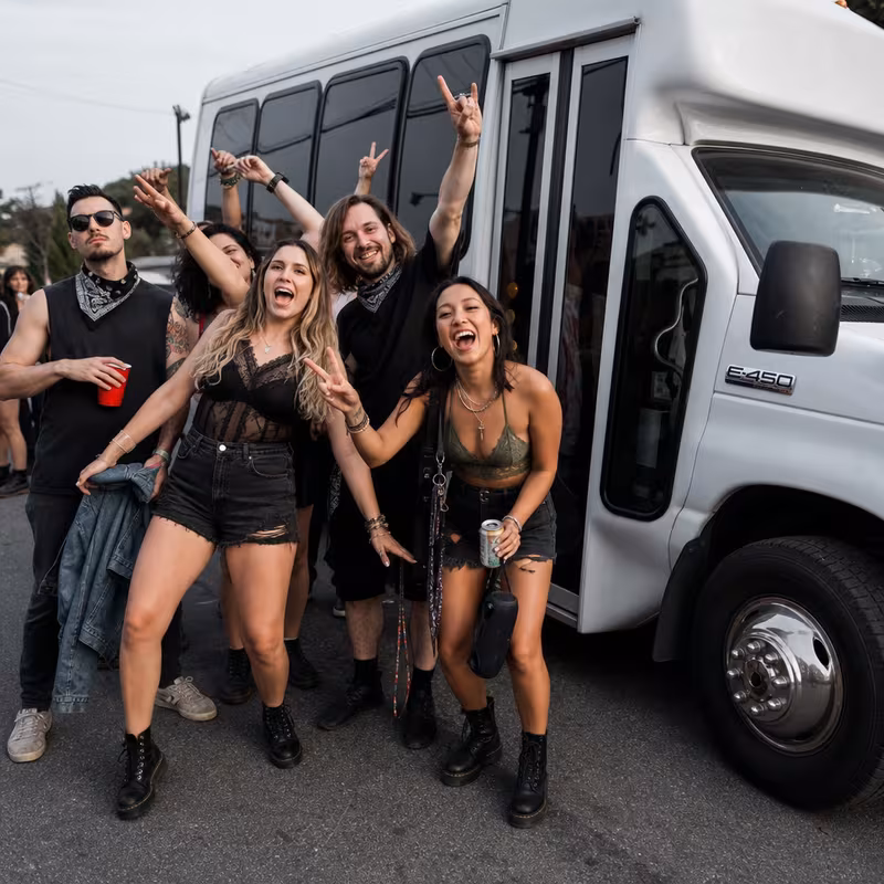 Black Mercedes Sprinter van staged for an Dallas Concert Transportation group