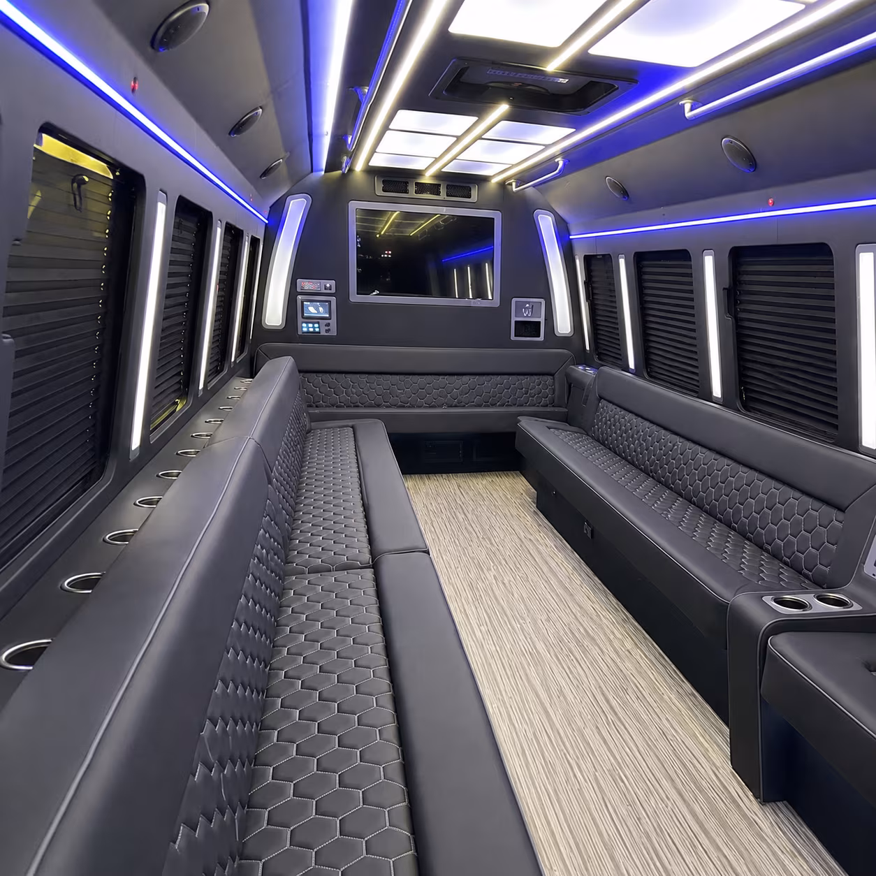 Dallas Birthday, Sweet 16, & Quinceañera Transportation party bus exterior