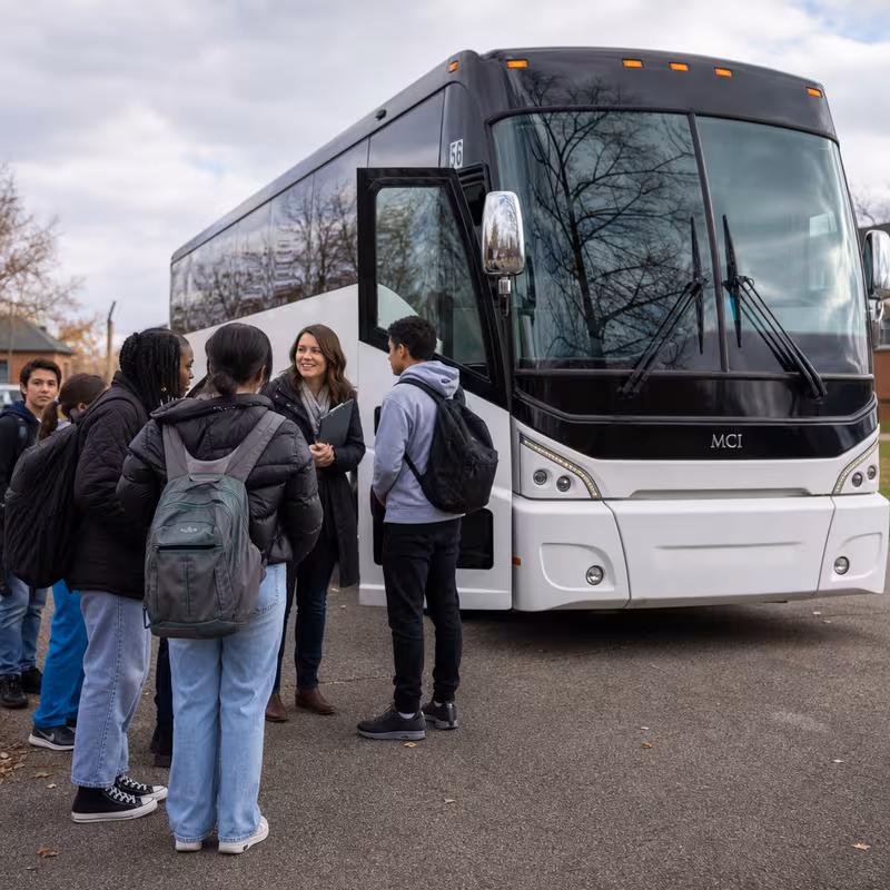 Black Mercedes Sprinter van staged for an Dallas School Transportation group