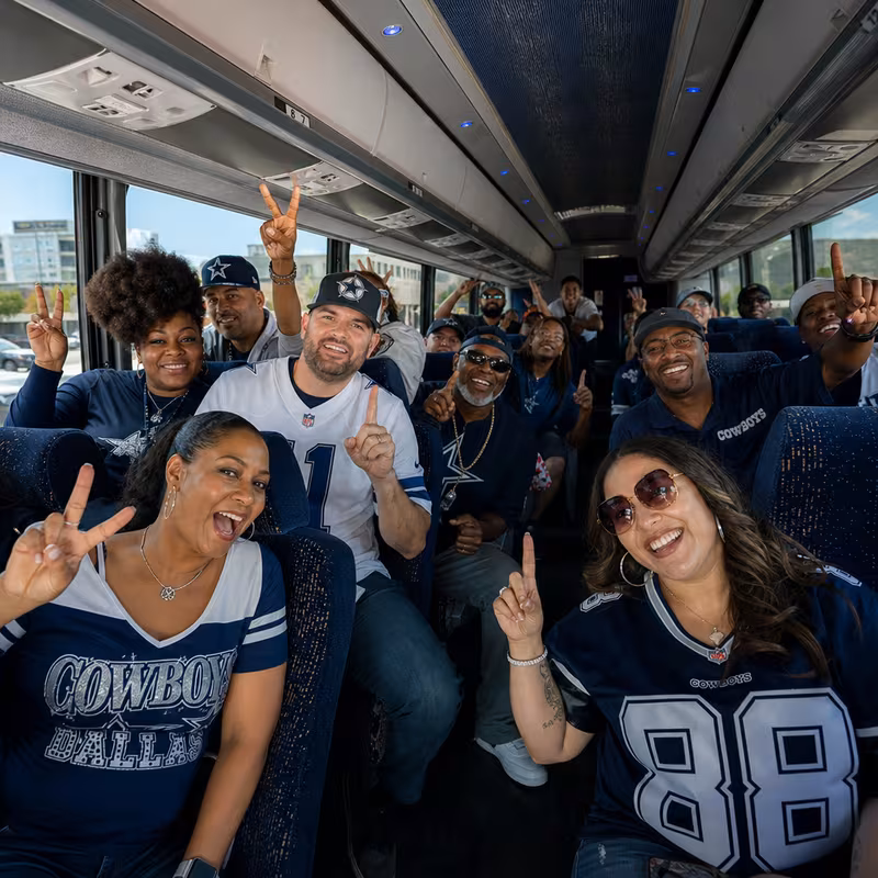 Black Mercedes Sprinter van staged for an Dallas Sporting Event Transportation group
